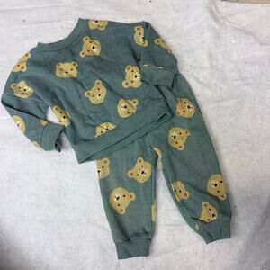 Lila & Jack Teddy Bear Print Sweatsuit Outfit Baby Toddler Girl Boy 12-18 Months